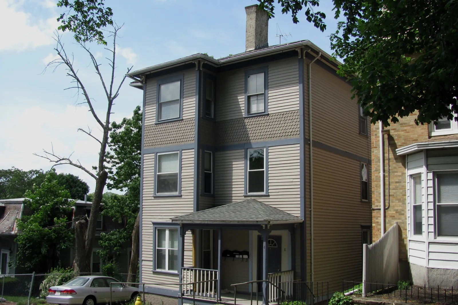 A three-decker in Worcester, Massachusetts